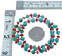 Southwest Sterling Silver Kingman Turquoise and Coral Bead Necklace KX121102